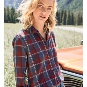 Garnet Hill Organic Cotton Shirt Womens 8 Long Sleeve